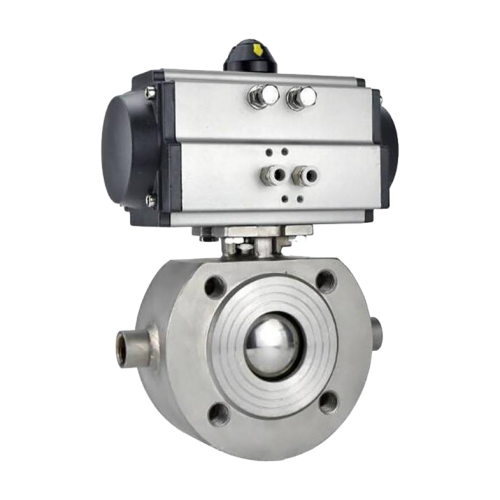 Pneumatic thin ball valve
