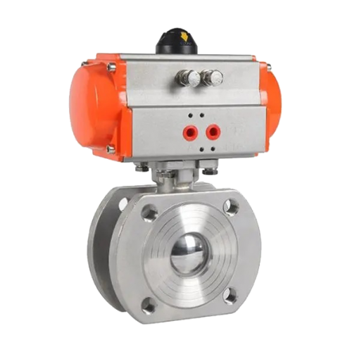Pneumatic thin clamp ball valve